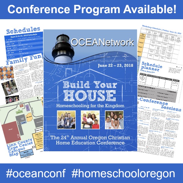 2018 Oregon Christian Home Education Conference program - OCEANetwork homeschooling in Oregon