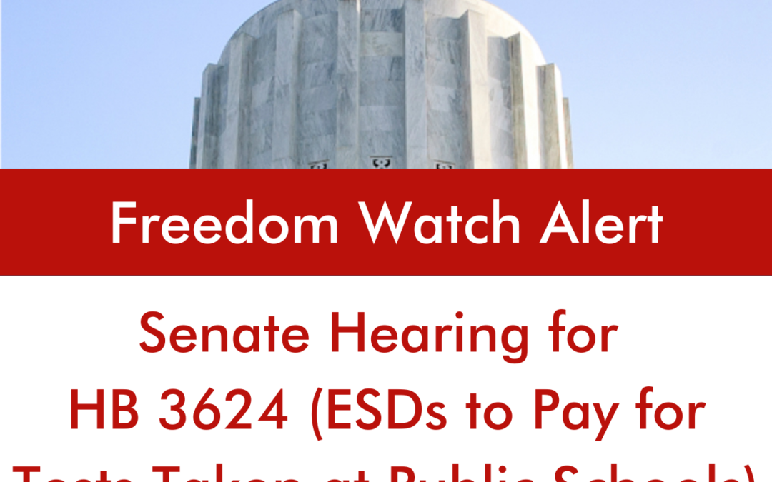 Senate Hearing for HB 3624 (ESDs to Pay for Tests Taken at Public Schools)