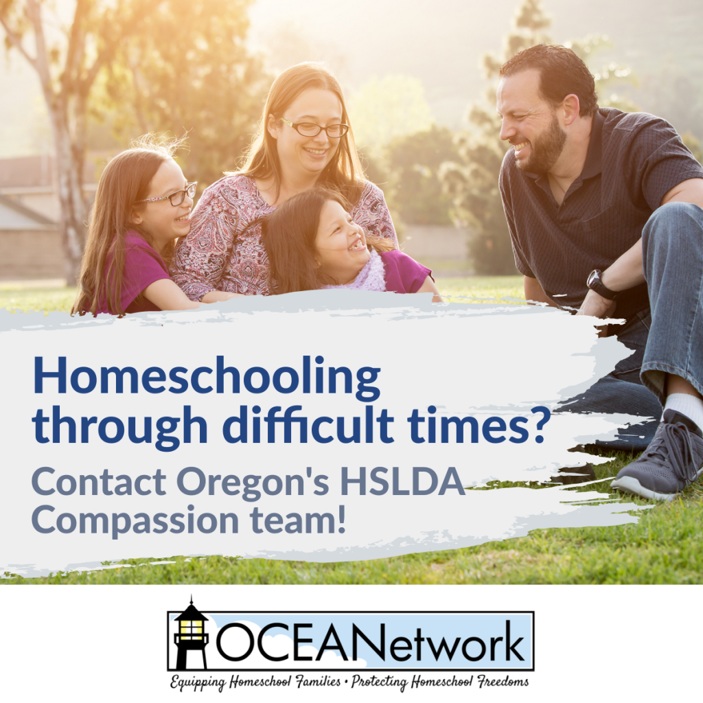 Struggling through uncontrollable circumstances? Apply for homeschool grants throughout the OR HSLDA Compassion Ambassador team!