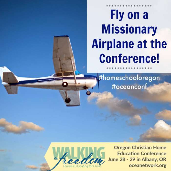 Join Mission Aviation Fellowship (MAF) at the Oregon Christian Home Education Conference June 28-29 for a fantastic opportunity to go on a missionary plane ride! OCEANetwork homeschool conference at oceanetwork.org